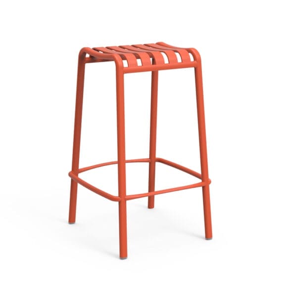 Brighton Backless Stool by Zaneti in Chilli Orange