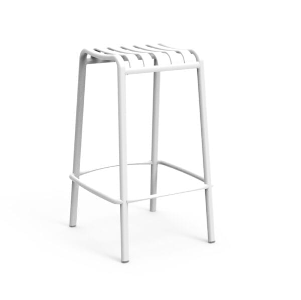 Brighton Backless Stool by Zaneti in Matte White