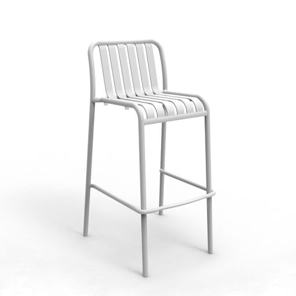 Brighton Bar Stool by Zaneti in Matte White