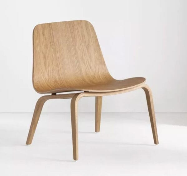 Hips Lounge Chair in Natural with no upholstery