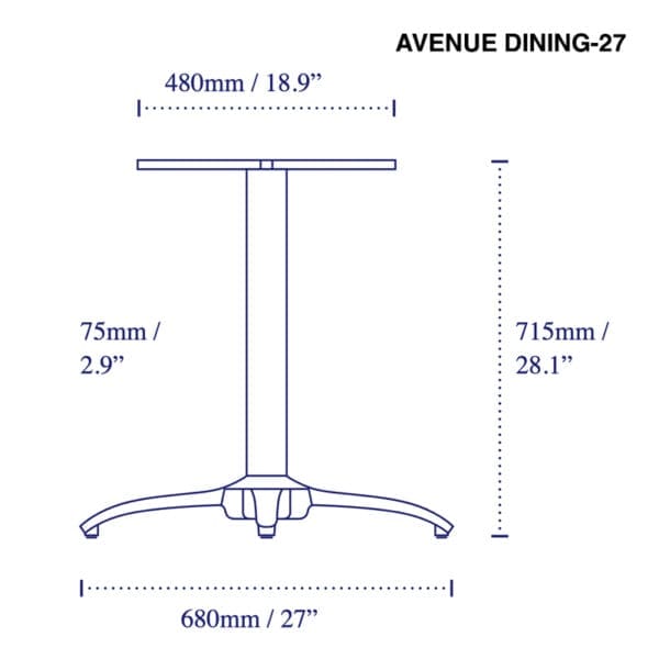 Avenue Dining-27 Table Base by NOROCK