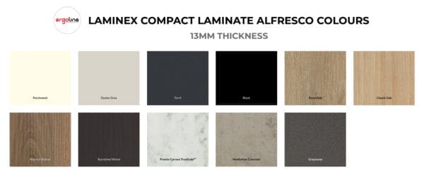 Laminex Alfresco Compact Laminate Colours