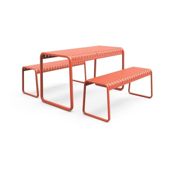 Brighton Bench Set in Chilli Orange