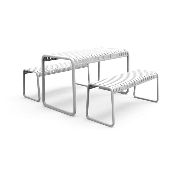 Brighton Bench Set in Matte White